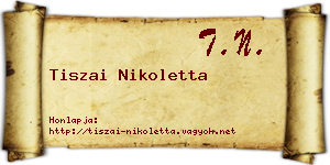 Tiszai Nikoletta névjegykártya