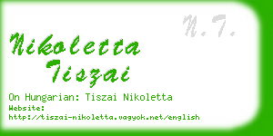nikoletta tiszai business card